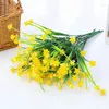 Decorative Flowers Artificial Flower Spring Grass Camellia Fake For Home Office Wedding Party Garden Decoration Greenery Shrubs Plants