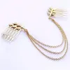 Hair Clips Fashion Jewelry Accessories Tassel Leaf Comb Cuff Chain Clip Headwear Ladies Headband Luxury