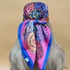 Bandanas Durag Four Seasons 2023 Scarf Fashion Style Beach Sunset Kerchief Luxury Design Square Silk Band NEW WEMENS 70X70CM BAND BAND 240426