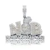 Pendanthalsband Hip Hop Money Bag Never Govert BRAKE ICED ut bokstäver Halsband Micro Pave Cubic Cz Jewelry Drop Delivery Dhkdz