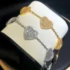 BLING CZ SERCE Bransoletki dla kobiet mrożonych z sześciennej bransoletki łańcucha cyrkonu z biżuterią modową przedłużającą