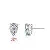 Stud 2 Carat Pear Cut Moissanite S925 Silver Stud Earrings Women Engagement Gift d240426