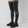 Bottes 2024 Bottes punk noires élégantes hiver