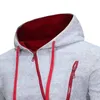 Sweatshirts Mens Hoodies Sweatshirts Leisure mens hooded sweatshirt diagonal zippered jacket spring and autumn trend custom street clothing 240425