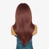 Parrucche sintetiche SNQP Long Center Split Hair dritti capelli New Womens Wig Daily Role Play Party Fibra ottica Resistente alla temperatura Q240427