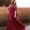 Maternity Dresses Photo shoot clothing for pregnant women soft skin friendly linen bohemian style baby shower dress Q240427