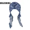 Bandanas Durag Ny vuxen kvinnlig blommig huvudbonader Kvinnor Bandage Autumn Fashion Hair Turbo Floral Accessoarer till salu 240426