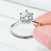 Kettingen Cosfix 2ct Moissanite Diamond solitiare verlovingsringen voor vrouwen