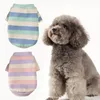 Dog Apparel Pet Clothes Multicolor Stripes Polyester Warm Shirt Pullover Coat Two-legged Sweater Adorable Vest For Home