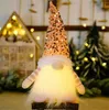 Jul Gnome Plush Glowing Toys Home Xmas Decoration Nytt år Bling Toy Christma Gifts Kids Santa Claus Snowman Ornament