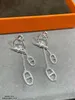 2024 Nouveaux boucles d'oreilles de conception de nez de cochon en argent sterling à glace