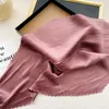 Bandanas Durag Womens Square Scarf Thin Ribbon Collar Liten veckad pannband Kerchie Satin Foulard Scarf Headscarf 240426