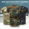 Heren t-shirts Mens Casual korte mouwen Tactical Military T-shirt Camouflage T-shirt Quick Drying Outdoor Gym Top Freight T-shirt Mens Clothing J240426