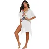 Women Beach Dress Tunic Cover Up Outfits White Beachwear Ups Ups Pareo Playa Dresss Sada de Praia per i coperti Summer Cape 240426