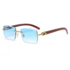 Designer Sunglasses 4578 diamond inlaid personalized fashion wood grain glasses 2024 trendy Sunglasses mens frameless belt diamond Sunglasses