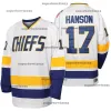 O filme do MoviehockeyHanson Brother Jersey 16 Jack 17 Steve 18 Jeff Charlestown Chiefs costurou Hanson Brother Movie Hockey Jerseys Shipping S-S-XXXL