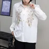 Kvinnors blusar zjyt pärlor sequined vit satinblus för kvinnor elegant långärmad koreansk stil lös skjorta toppar avslappnad daglig kontor