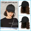 Softbal korte krullend haarpruik hoeden kpop trends honkbal caps casual dagelijkse bonnets pruik caps vrouwen onepiece mode pruik hoed katoenen motorkap