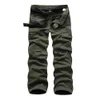 Hohigh-kvalitet Mens Jeans Camouflage Hunting Pants Multi-Pocket Mens Army Pants Without Belt 240423
