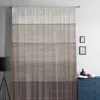 Vorhang Holz Getreide gestreiftes Land Khaki Gradient Voile Sheer Vorhänge Wohnzimmer Fenster Tüll Schlafzimmer Vorhänge Wohnkultur