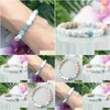 MG1055 Blau Aquamarin -Diffusor -Armband Heilungskristalle und Steine ätherische Ölschmuck Lava Perlen Edelstein Mala Yoga Drop -Entbindung Dhapg