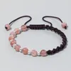 Bracelets de charme bracelet en pierre naturelle multicolore Bracelet tressé 6 mm perles angelite femmes élégantes bijoux réglables Brangle