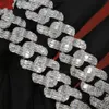 Kibo -Eiste tanzendem Bling -Schmuck Hip Hop Halskette 18mm 925 Sterling Silber Baguette geschnittene Moissanit -Kubanketten
