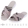 Casual schoenen vrouwen dikke kussen slippers brede breedte kruisband strand sandalen open teen platform wig lichtgewicht voor de zomer