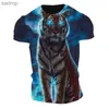 T-shirts voor heren 3D Tiger Print Mens Street Hip Hop T-shirt Harajuku Vintage Fashion O-Neck Ultra Fine T-Shirt Summer Short Sleeved Topxw