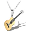 Personnalité créative de style européen et américain Guitare Pendentif masculin et féminin Collier en acier titane7818202