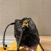 24SS Women's Luxury Designer New Willow Nail Rich Bucket Bag Women's Hand Chain Bag Crossbody Bag Shoulder Bag Purse Gold Met Ioaj