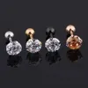 Stud 1 PCS Medisch roestvrijstalen kristallen Zirkon Oorbuds Oorbellen voor vrouwen/Men 4 Prong Tragus Kraakbeen Piercing sieraden D240426