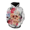 Hoodies pour hommes Sweatshirts New Automn Skull Sweat à capuche 3D Impression pour hommes Horreur de la mode