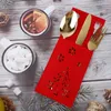 Party Decoration 4st Christmas Utensil Knife and Fork Holder Rectangular Cutery Pouch Year Xmas For Home Ornament