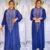 Etniska kläder Abayas för kvinnor Dubai Luxury 2024 Chiffon Boubou Muslim modeklänning Kaftan Marocain Wedding Party Eccesions Djellaba