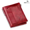 Sac à main le cuir authentique portefeuille portefeuille rouge rfid bloquant dames sac en cuir sac luxe femelle bourse de petite pièce portefeuille pour femmes hommes