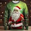 Roupas de roupas familiares de Natal Rock de Papai Noel para homens tricotaram 3D Crewia de tripulação de pescoço feio capuz de natal