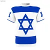 Camisetas masculinas Moda Israel Flag 3D masculino Moda de camiseta Hip Hop O-pescoço curto Topxw