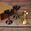 Posiadacze świec 2PCS/Set Metal Wotted Candlestick Lotus retro na codzienną modlitwę Buddha Candelabra Butter Lamp Buddhist