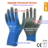 Handskar 24 -stycken/12 par arbetshandskar för PU Palm Coating Safety Protective Glove Nitrile Professional Safety Leverantörer