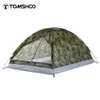 Tomshoo Two/One Person Camping Tent Travel Portable Camouflage Waterproof Outdoor 3 Season Camping Tent Ultralight Beach Tent 240416