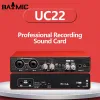 Microphones OEM Professional Streaming Audio Mixer Studio Portable USB Sound Carte Interface pour 48V Microphone Musical Recording PC