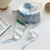 Scarves Tulip Neck Tie Headscarf Idyllic Style Korean Floral Hair Ribbon Band Triangle Silk Scarf Female Printed