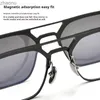 Sunglasses Pilot sunglasses titanium optical prescription magnetic suction cup glasses one lens three uses easy to carry sunglassesXW
