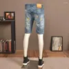 Stilk designer di jeans maschili uomini corti da uomo blu retro blu slim fit shorts hip hop dipinto dipinto