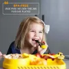 Sets Kinderauto Bulldozer Bagger Tischgeschirr Sets Kinderspielzeug Dinnerplattenmesser Gabel Spoon Shovel Tares Kits Kits Scooper Cutlery