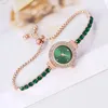 Wristwatches Fashionable Colored Rhinestone Thin Strap Diamond Set Round Ladies Watch Free Adjustable Bracelet Women's Quartz