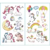 TRASFERITO TATTOO 10PCS Cartoon Unicorno Tattoo Set di tatuaggi temporanei Cinetto colore Falso Tattoo adesivo Tatoo per bambini Tatuaggi per bambini impermeabili 240426