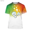 Camisetas masculinas tendência de verão badminton esportes masculinos e mulheres camisetas HD 3D Impresso Hip-hop Personalidade redonda Camisetas casuais casuais de mangas curtas