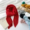 Bandanas Durag Curled and wrinkled square scarf solid color scarf shawl womens Muslim headscarf cotton viscose lace headscarf thin large headscarf 90 * 90cm 240426